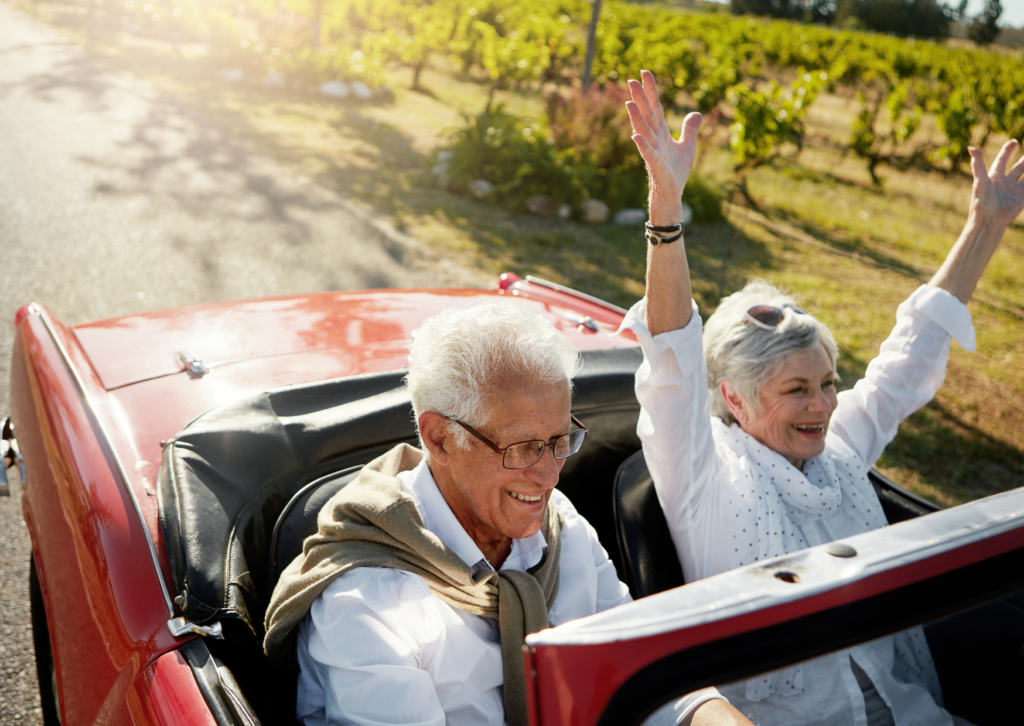elderly couple enjoying their retirement